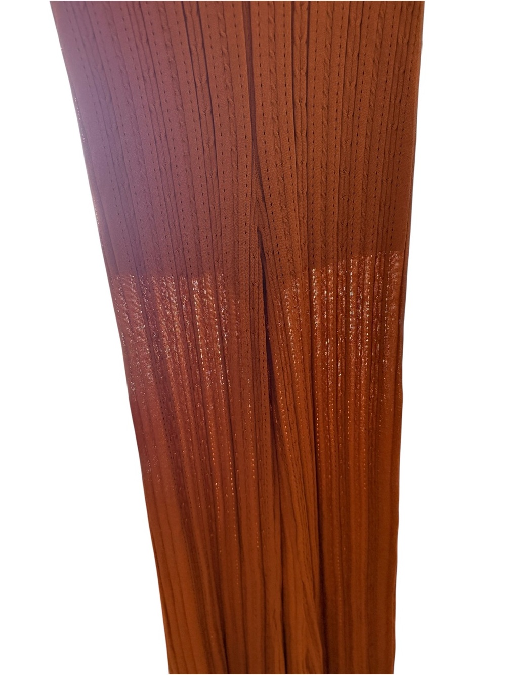NWT Mo:Vint Brown Pointelle Knit Flare Pants Small Boho Pull-On Wide Leg - Picture 4 of 11